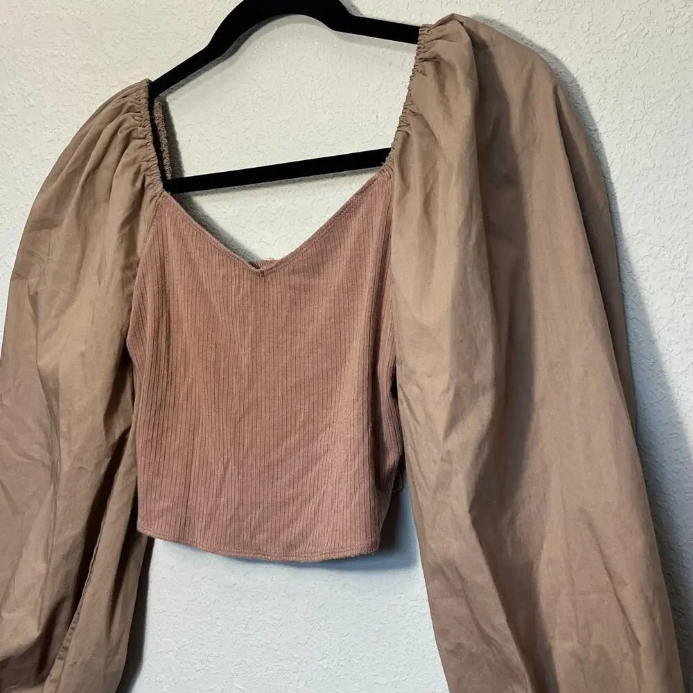Abercrombie and Fitch Sweetheart Balloon Puff Sleeve Top Small Ren Faire Cottage